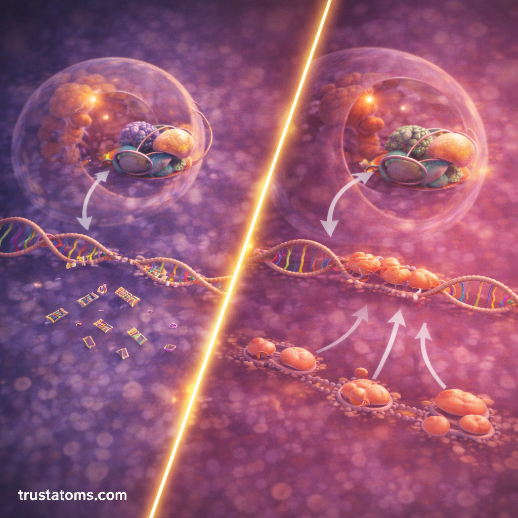Diagonal split illustration comparing siRNA mRNA cleavage and miRNA translation repression in RNA interference gene regulation.