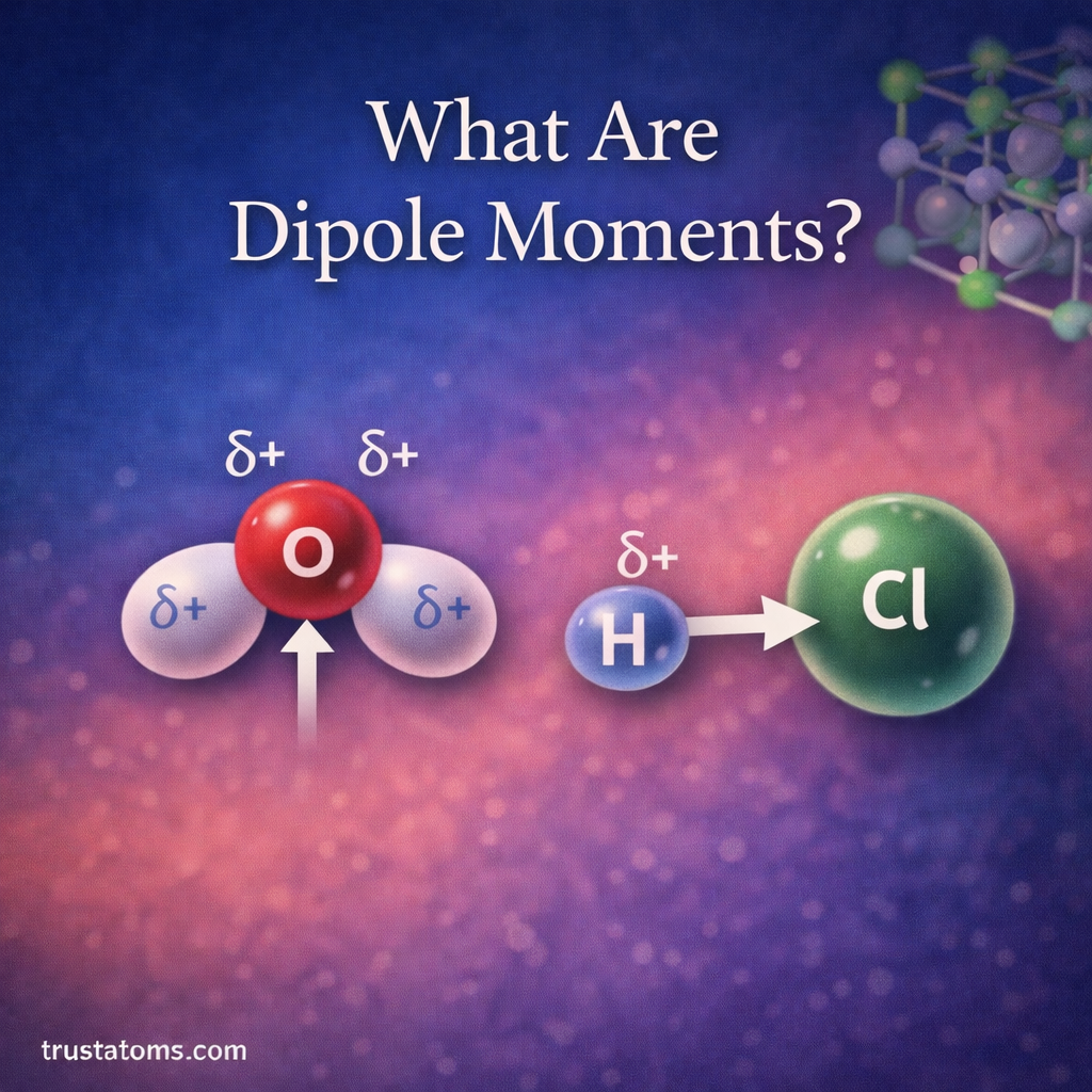Chemistry diagram showing dipole moments in water and hydrogen chloride molecules with arrows indicating electron attraction.