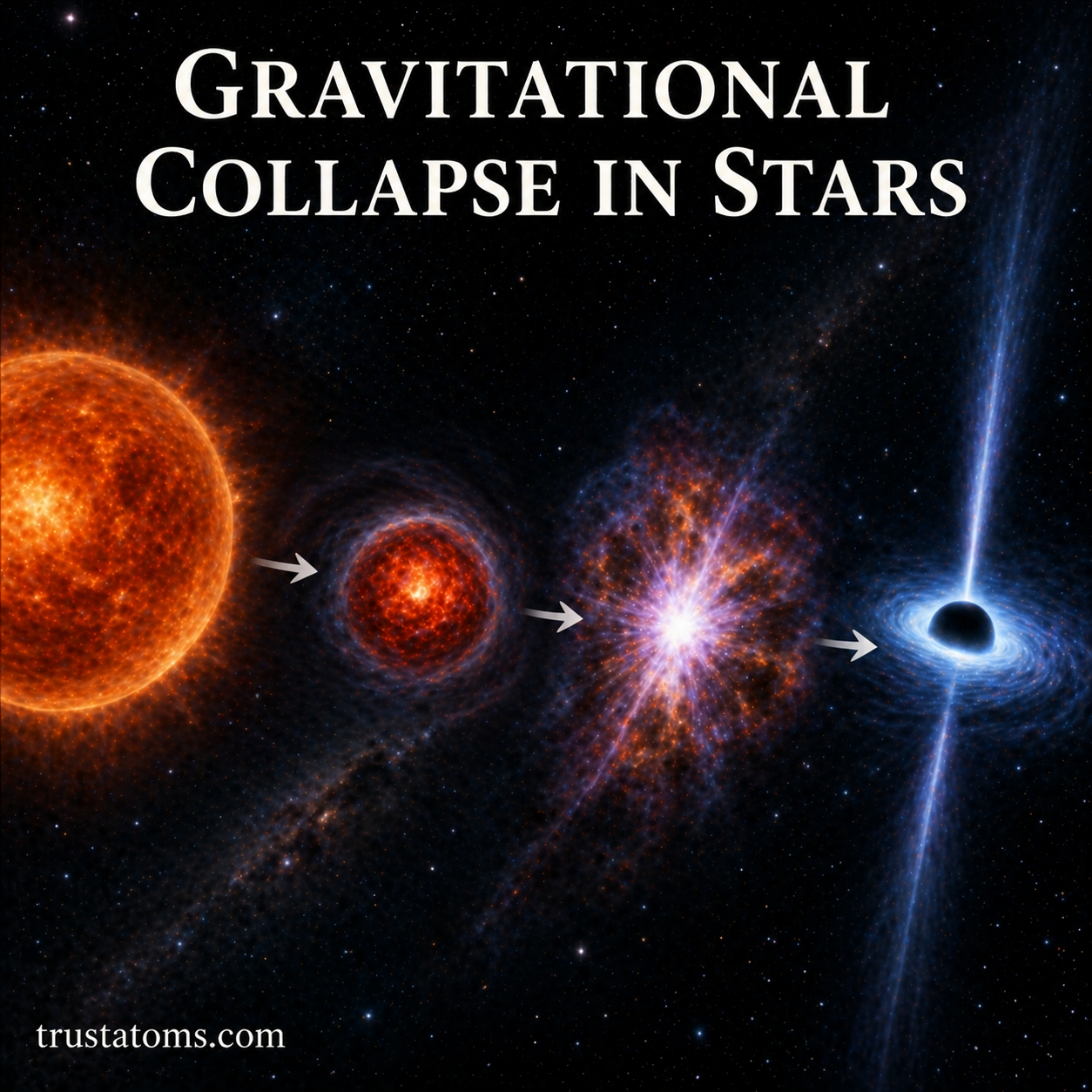 Gravitational Collapse in Stars - Trust Atoms