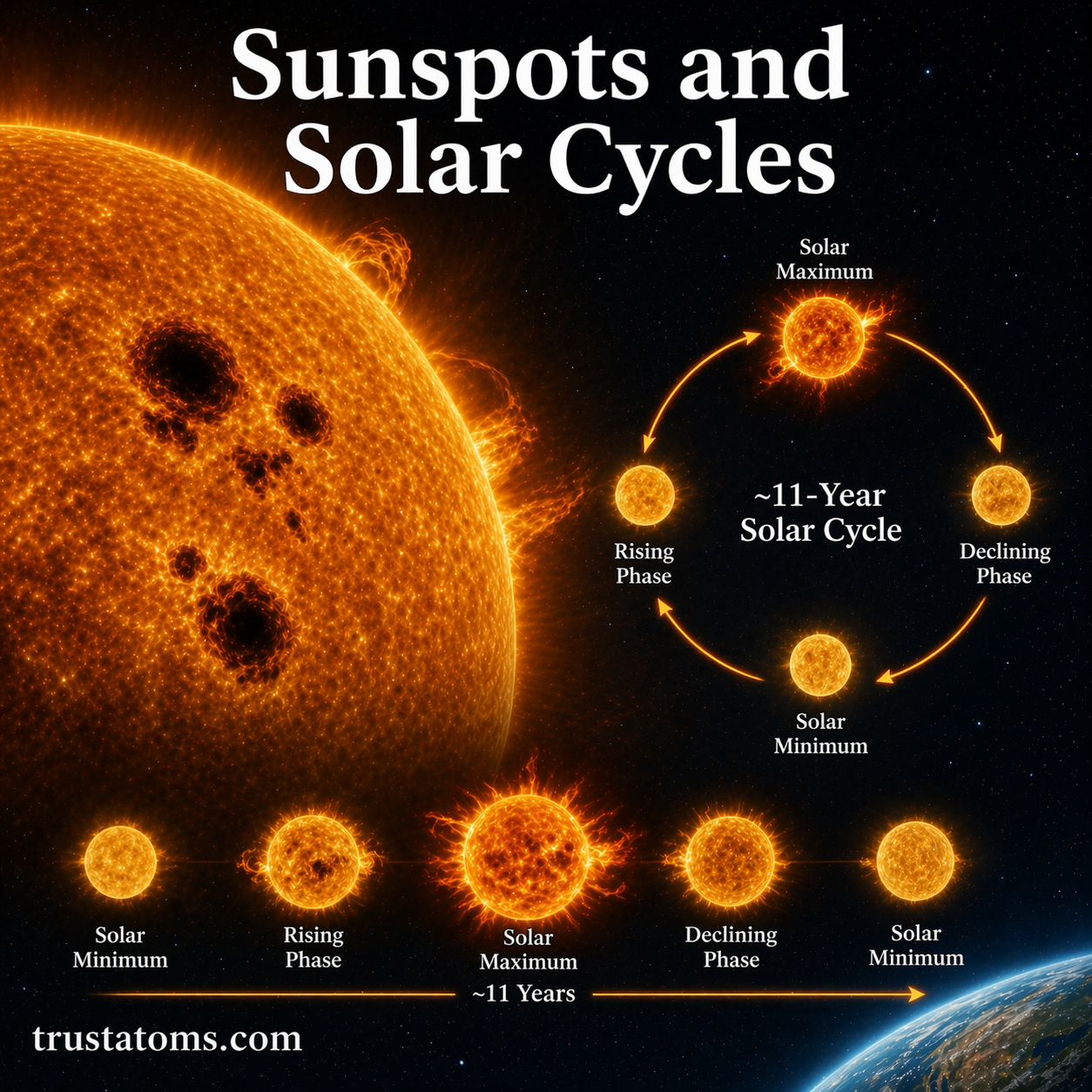 Solar Rotation Cycle Sunspots and Solar Cycles - Trust Atoms